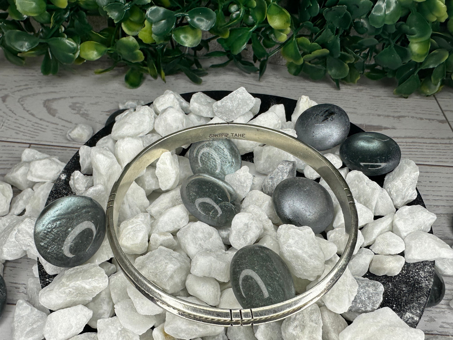 Silver Ridged Bangle