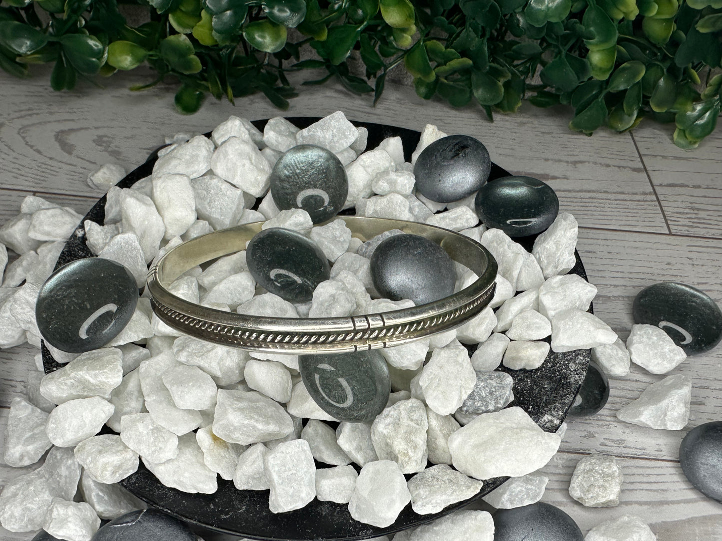 Silver Ridged Bangle