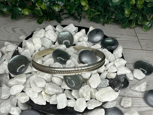 Silver Ridged Bangle